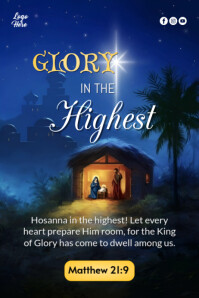 Blue Joyful Nativity Of Christ  Poster template