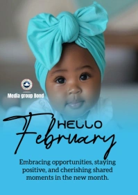 Blue Joyful New Month A5 template