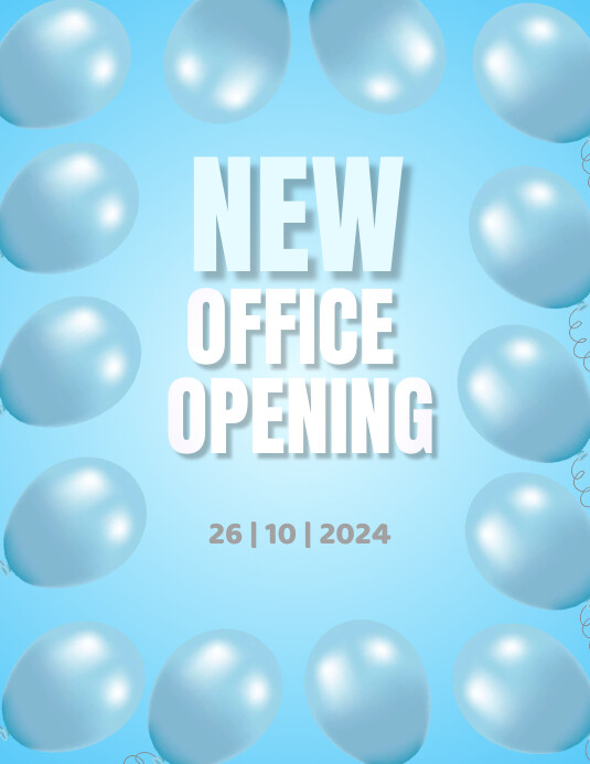 Blue Joyful New Office Opening Graphics Flyer Template | PosterMyWall