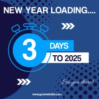 Blue Joyful New Year Countdown Instagram Post template
