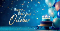 Blue Birthday Celebration Изображение, которым поделились на Facebook Template