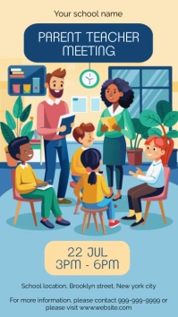 Blue Joyful Parent Teacher Meeting Instagram template