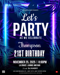 Blue Joyful Party Instagram Portrait template