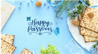 Blue Joyful Passover (desktop Wallpaper) Digital Display (16:9) template