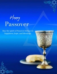 Blue Joyful Passover  Flyer (us Letter) template