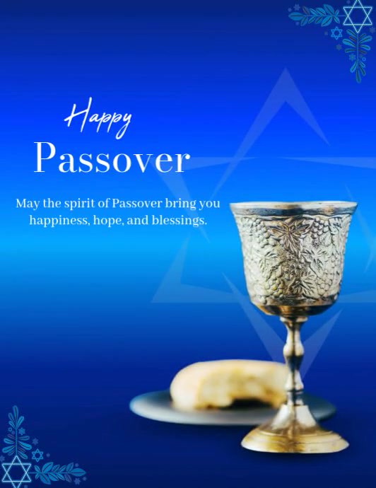 Blue Joyful Passover  Flyer (us Letter) template