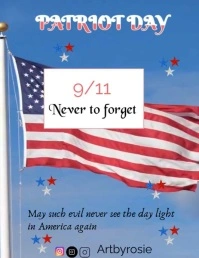 Blue Joyful Patriot Day Video Template  Flyer Pamflet (VSA Brief)