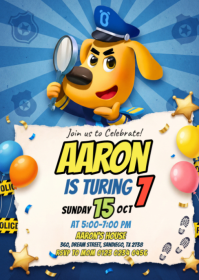 Azul Children's Birthday Party A6 Template