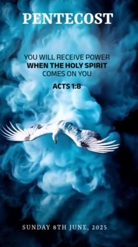 Blue Joyful Pentecost Sunday Instagram Reel template
