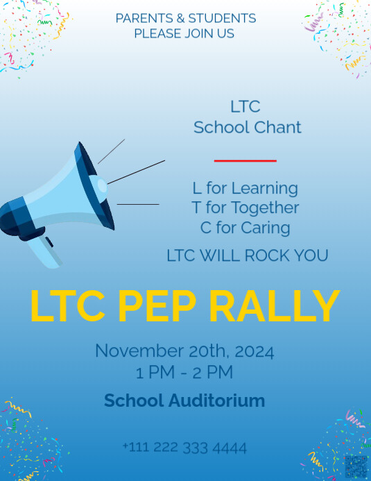 Copy of Blue Joyful Pep Rally Flyer (us Letter) | PosterMyWall