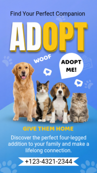 Blue Joyful Pet Adoption Instagram Story template