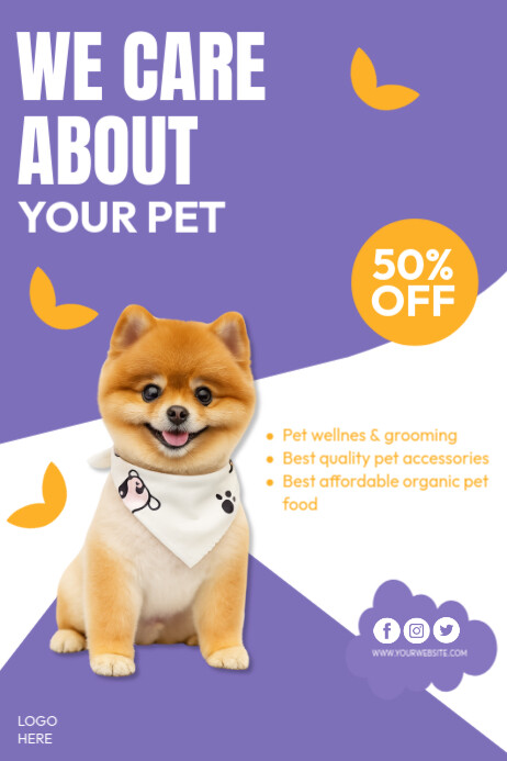 Copy of Blue Joyful Pet Grooming Poster | PosterMyWall