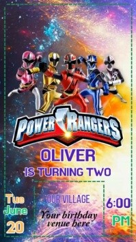 Power Rangers Birthday Invitations Power Rangers Round Satin Foil