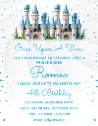 Blanco Princess Birthday Party ใบปลิว Template