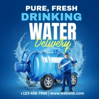 Blue Joyful Pure Water Fresh Water Instagram Post template