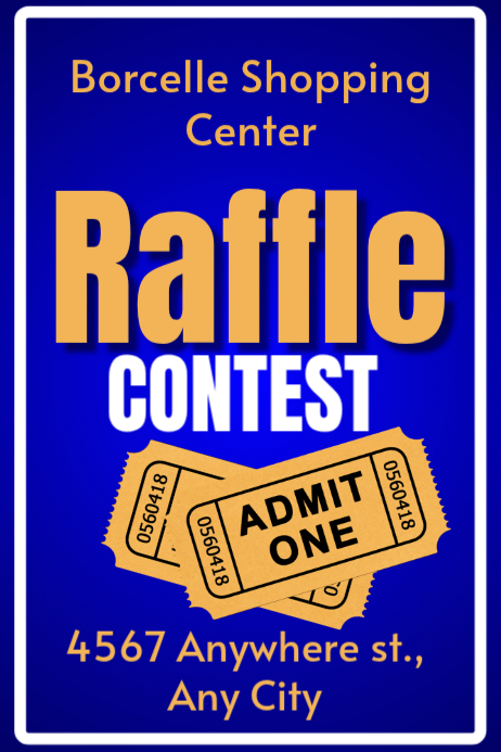 Blue Joyful Raffle Ticket Contest Poster Template | PosterMyWall