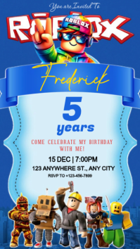 Roblox Themed Birthday Invitation Template | PosterMyWall
