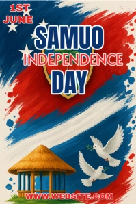 Blue Joyful Samuo Independence Day  Pinterest Graphic Pinterest-afbeelding template