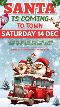 Blue Joyful Santa Party Video Instagram Story template
