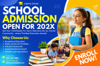 Blue School Admission Poster Template