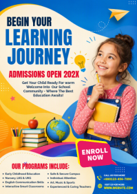 Yellow School Admissions A4 Template