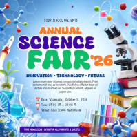 Blue Science Fair Instagram na Post Template