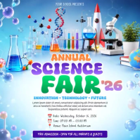 Blue Science Fair Square Template