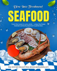 Blue Joyful Seafood Promotion Instagram Portrait template