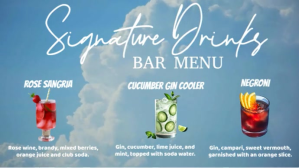 Синий Blue Joyful Signature Drinks Bar Menu Digital Display (16:9) Digital Display Template