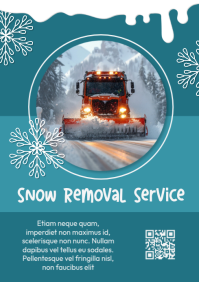 Blue Joyful Snow Removal Service A4 template