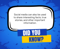 Azul Social Media Facts Średni prostokąt Template
