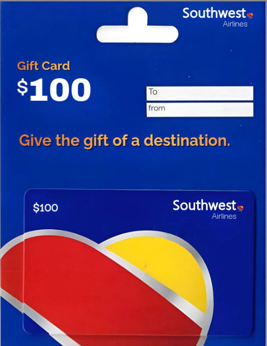 Blue Joyful Southwest Airlines Gift Card Flyer (us Letter) template