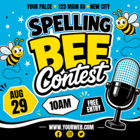 Blauw Spelling Bee Contest Pos Instagram Template