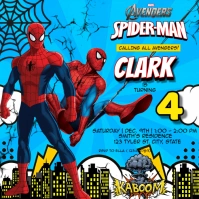 Blue Joyful Spider Man Birthday Instagram Post template