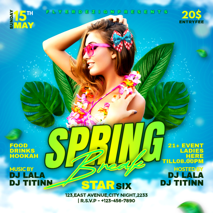 Spring Break Party Instagram Ad Template | PosterMyWall