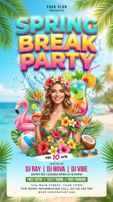 Spring Breakout Party Spring Break Party Template | PosterMyWall