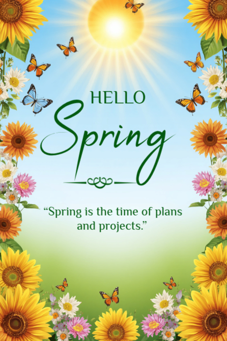 Copy of Blue Joyful Spring Greeting Poster | PosterMyWall