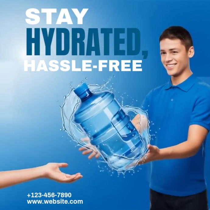 Blue Joyful Stay Hydrated Instagram Post Template | PosterMyWall