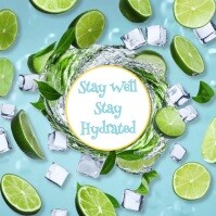 蓝色 hydration awareness Post Instagram Template