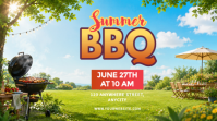 Blue Joyful Summer BBQ Event Twitter Post template