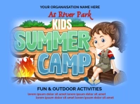 Blue Joyful Summer Camp Kids Yard Sign Panneau de jardin template