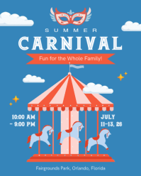 Blue Summer Carnival Instagram Portrait Template - Page 1
