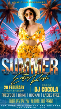 Blue Joyful Summer Club Party Instagram Story Video template