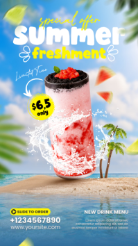 Blauw Summer Drink Promotion Instagram Story Template