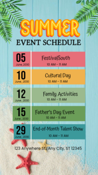 Blue Joyful Summer Event Schedule Instagram Story template