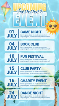 Blue Joyful Summer Events Instagram Story Video Instagram-verhaal template