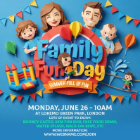 Blue Joyful Summer Fun Day Instagram Post Video template