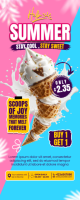 Blue Joyful Summer Ice Cream Promotion Roll Up Banner Template