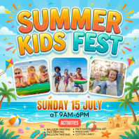 Blue Joyful Summer Kids Fest Instagram Post template