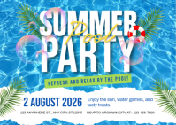 Blanc Summer Pool Party Cartolina Template